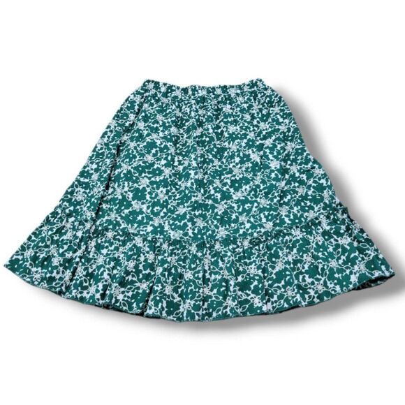 Luna Moon Skirt Size Small W24" in Elastic Waist Embroidered Floral Print Ruffle - Picture 1 of 6